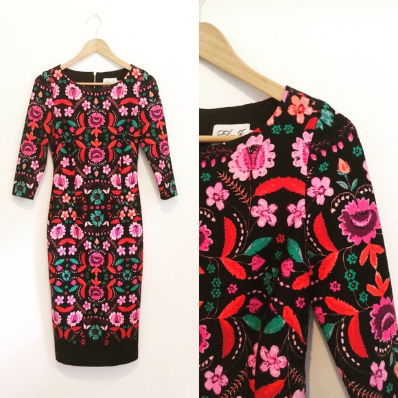 Eliza J Dresses & Skirts - Eliza J. flower print wiggle dress black size 2